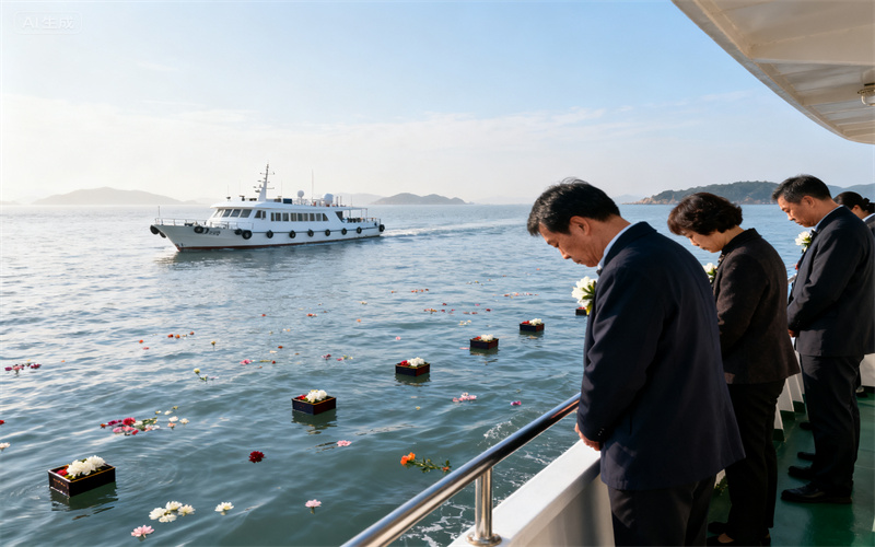 普陀山海葬案例亲友在现场演奏怀旧曲目的温馨记录-3