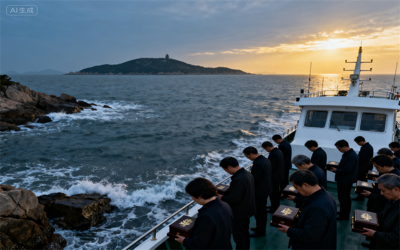 普陀山海葬案例社区电视台记录的海葬专题报道-1